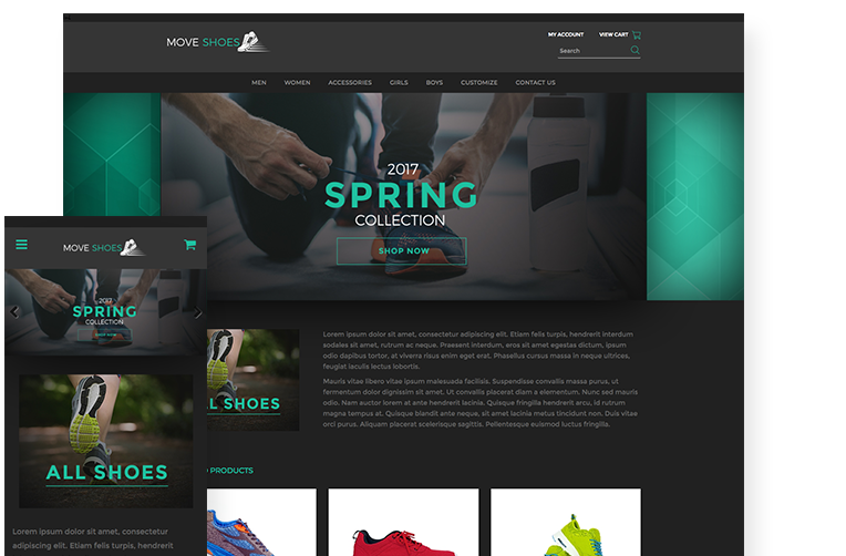 Free Website Template for Ecommerce Shoe Store 3dcart