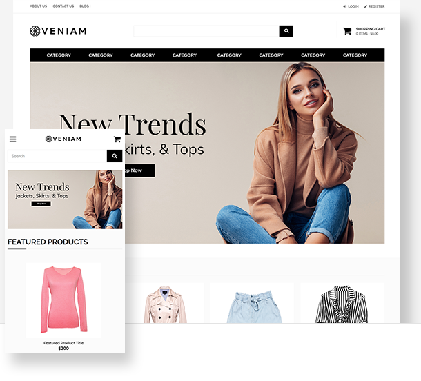 Fashion Website Template for Ecommerce Store - Shift4Shop